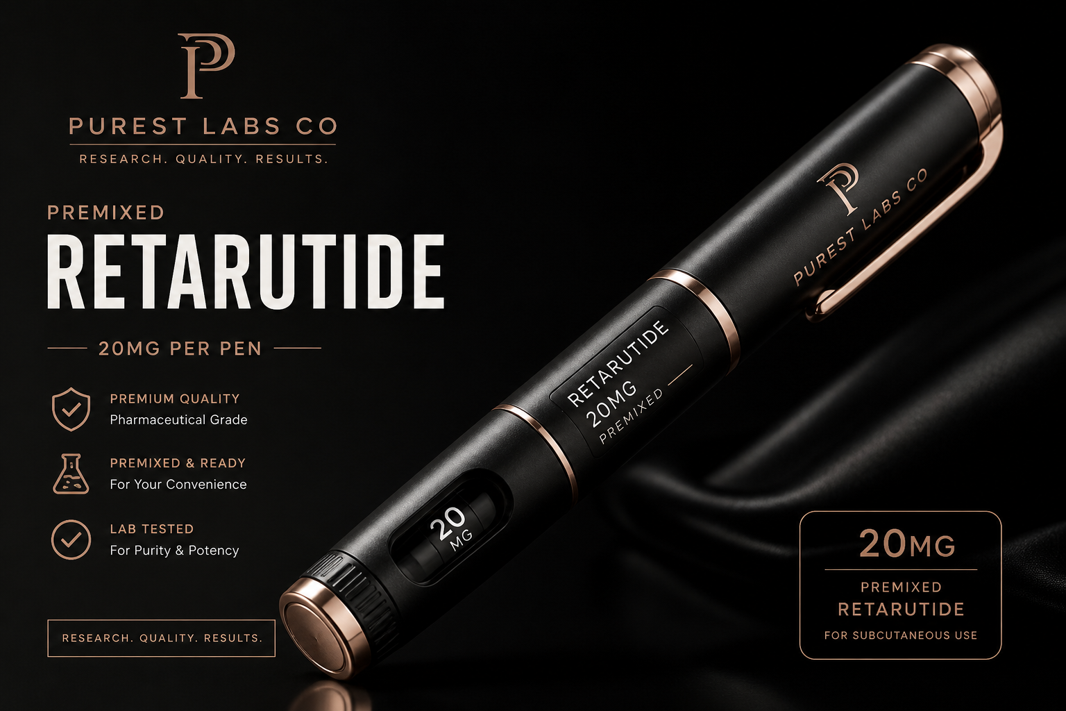 Premixed Retarutide 20mg pen by Purest Labs Co